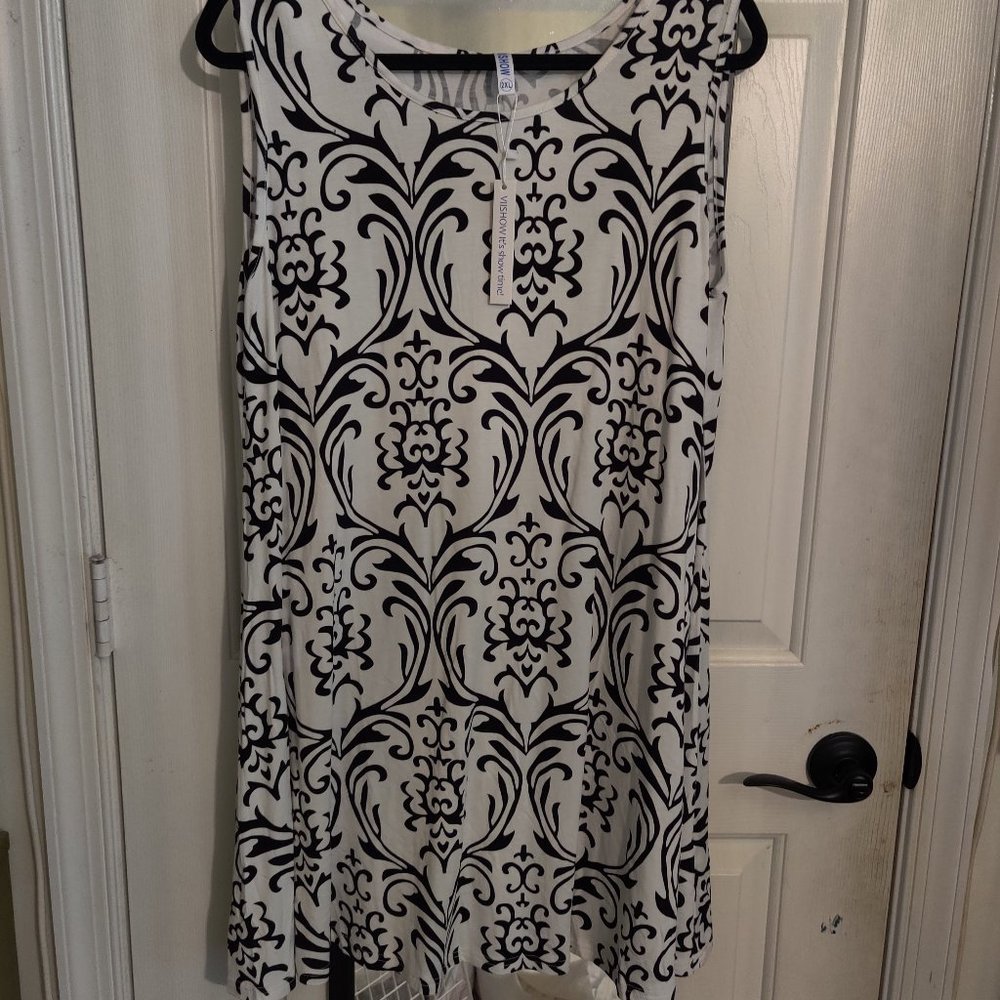 VIISHOW Black & White Summer Dress-sz. 2XL